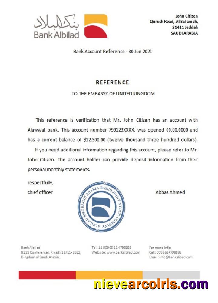 Saudi Arabia Albilad bank reference